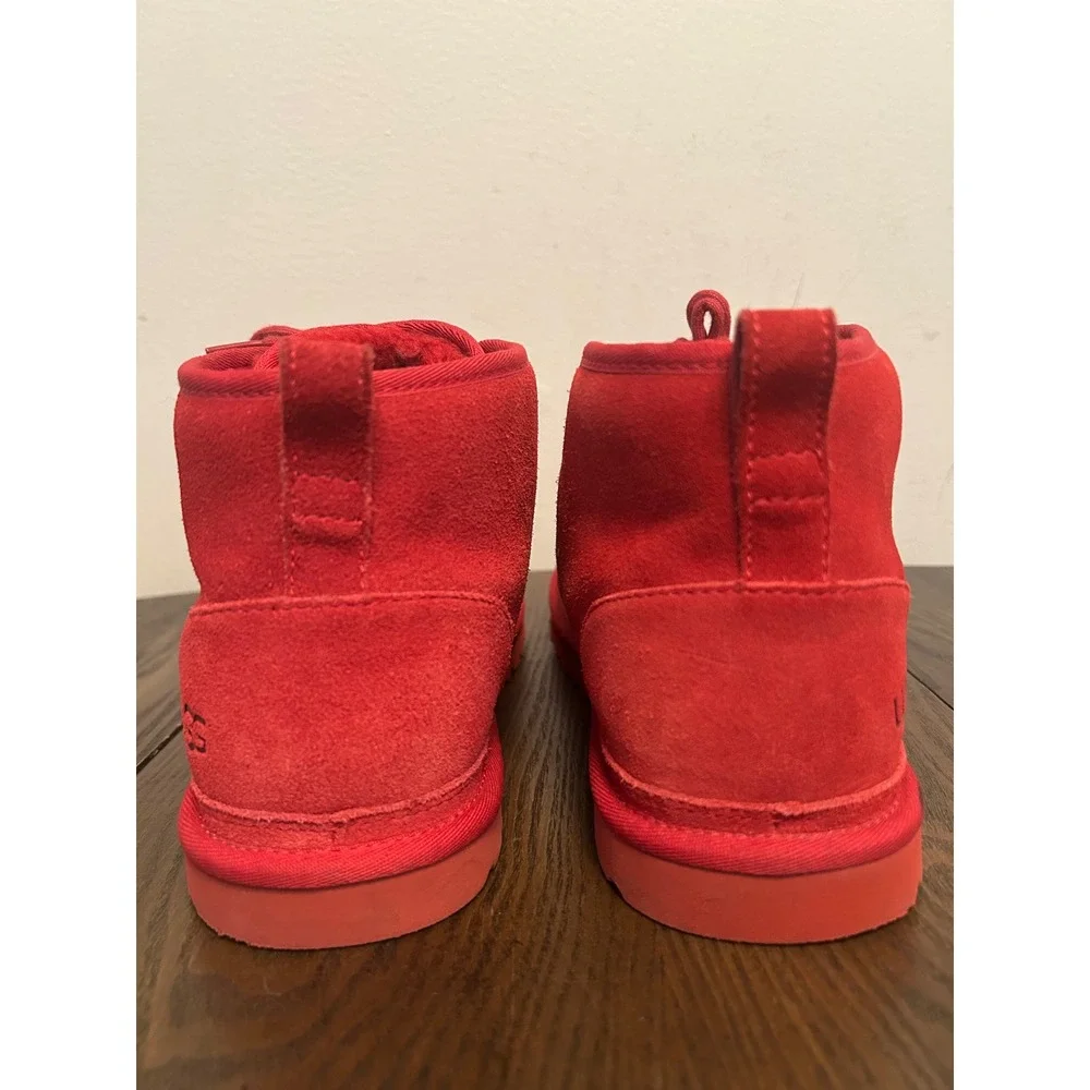 UGG Red Suede Chukka Boots Men's‎ 11 Sheepskin lined Ankle Lace up